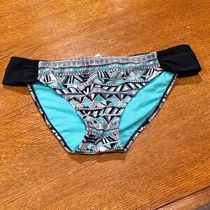 Arizona Jean Company Black and Blue Geometric Bikini